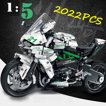 Yüksek Teknoloji 1: 5 Mork 028000 H2 Motosiklet 2022 ADET Yapı Taşları Süper Spor Araba Yarışı Modeli Kitleri Tuğla Oyuncaklar Çocuklar için hediyeler