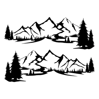 RV Karavan Yan Vücut Sticker DIY Büyük Dağ Ağacı çıkartma Dekorasyon Araba Karavan Römork