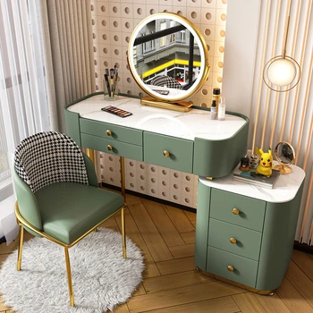 Iskandinav Ahşap tuvalet masa lambası Lüks Modern Minimalist Gelişmiş depolama dolabı makyaj masası yatak odası mobilyası