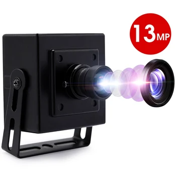 ELP 13MP USB Kamera 3840X2880 Yüksek Çözünürlüklü IMX214 Renkli CMOS Sensör Hiçbir Bozulma Lens Kutusu Mini Video Kamera UVC Tarama için
