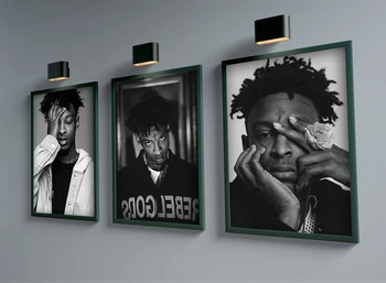Pop Rapçi 21 Vahşi Posterler Odası Klasikleri Hip Hop Müzik Albüm Kapağı Tuval Boyama Resimleri Estetik Sanat ev duvar dekoru