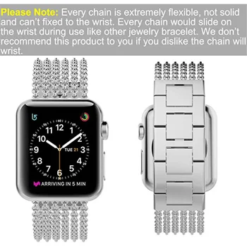 3 adet Kadınlar için Paslanmaz Çelik Kayış apple saat bandı 6 5 Metal Zincir Bilezik iWatch için SE 4 3 Kordonlu Saat Fhx-39bd 38-44mm