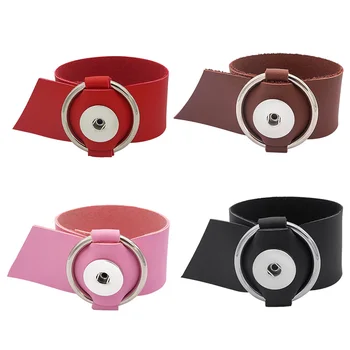 Yeni moda Renkli Gerçek deri Yumuşak Plug-in bilezik yapış bilezikler 24 cm fit 18mm yapış düğmeler takı toptan SE0176