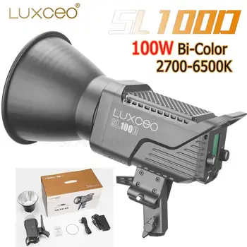 LUXCEO SL100D 100W iki renkli LED Video ışığı 2700-6500K CRI95 + 6 ışık efektleri sessiz mod Bowens dağı fotoğraf stüdyo ışığı