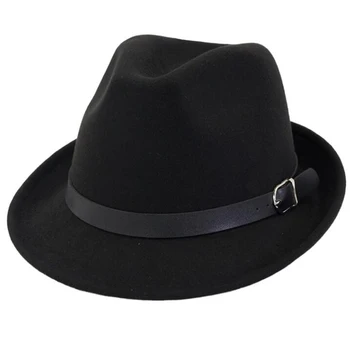 2023 Yeni İnci Avrupa Amerika Satış Rahat Fedora Kap Geniş Kenarlı Kubbe Şapkalar Yüksek Kaliteli Yün Disket Bayan Siyah Cloche Şapka