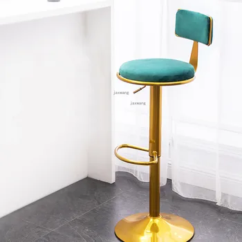 İskandinav kadife Tasarım bar sandalyesi lüks Altın Dönebilen Kaldırma bar sandalyesi Yaratıcı Ev Mobilyaları Cafe Restaurant Yüksek bar taburesi