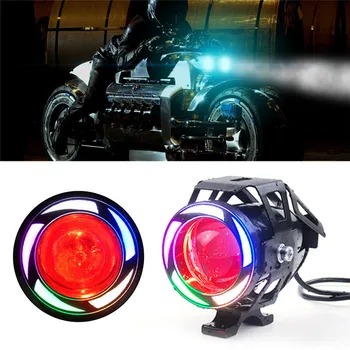 U7 10 W harici elektrikli farlar Transformers lazer silahi Şeytan Melek gözler U7 renkli motosiklet ışıkları