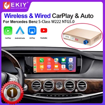 EKIY Kablosuz CarPlay Mercedes Benz S Sınıfı İçin W222 W217 2014-2018 Ayna Bağlantı AirPlay Araba Oyun Fonksiyonları USB Kamera Görünümü