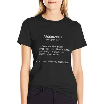 Programcı Tanımı T-Shirt Estetik giyim sevimli üstleri grafik t shirt siyah t-shirt Kadınlar için