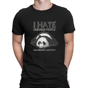 Erkek T-Shirt Panda Hipster Tee Gömlek Kısa Kollu Ben Nefret Sabah Insanlar Ve Sabahları T Gömlek Yuvarlak Boyun Elbise Grafik