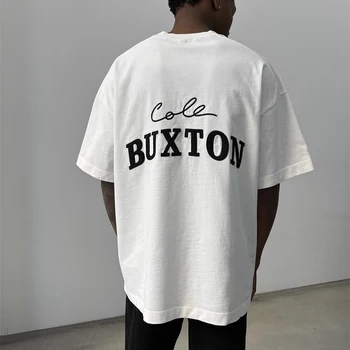 Yama Nakış Cole Buxton erkek ve kadın 1:1 Yüksek Kaliteli Kraliyet Mavi Kahverengi Siyah ve Beyaz Kahve Tişört Üst Etiket