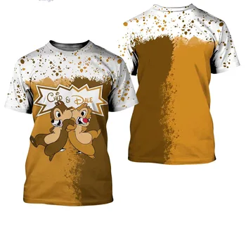 Chip & Dale Sincaplar Kahverengi Sıçramak Boya Disney Karikatür 3d Tişörtler