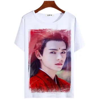 KELİME ONUR Cosplay Shan O Ling Tian Ya Ke Wen Kexing Beyaz baskı tişörtleri Kızlar İçin CS593