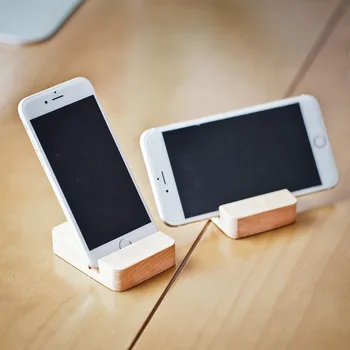 Kayın Ahşap telefon Standı Tutucu İçin Huawei iPhone 6 6 s 7 Artı Cep Evrensel Ahşap Standı Tutucu