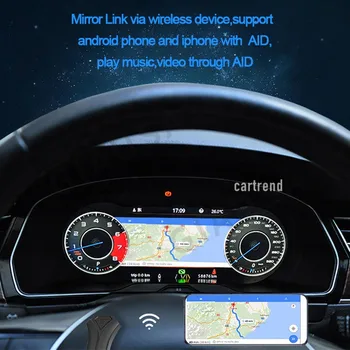 Araba Dijital Küme Sanal Kokpit Volkswagen VW Golf 7 İçin 2013 + Dashboard Ana Ünite Eğlence Enstrüman Hız Ölçer Ekran