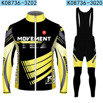 Bisiklet Jersey Seti 2023 Uzun Kollu Bisiklet Giyim erkek Sarı Baskı Üst Ve takım elbise Spor