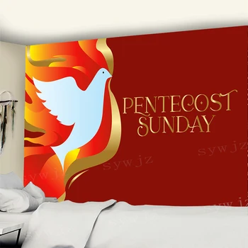 2023 Yeni Sıcak Satış Pentekost Goblen Ev Yatak Odası Duvar Asılı Whitsunday Parti Zemin Dekorasyon Aksesuarları Asılı Bez