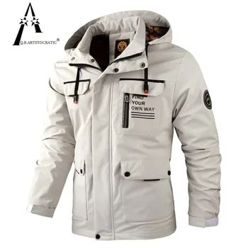 Moda Erkekler Rahat Rüzgarlık Ceket Kapüşonlu Ceket Adam Su Geçirmez Açık Yumuşak Kabuk Kış Ceket Giyim Sıcak Polar Kalın